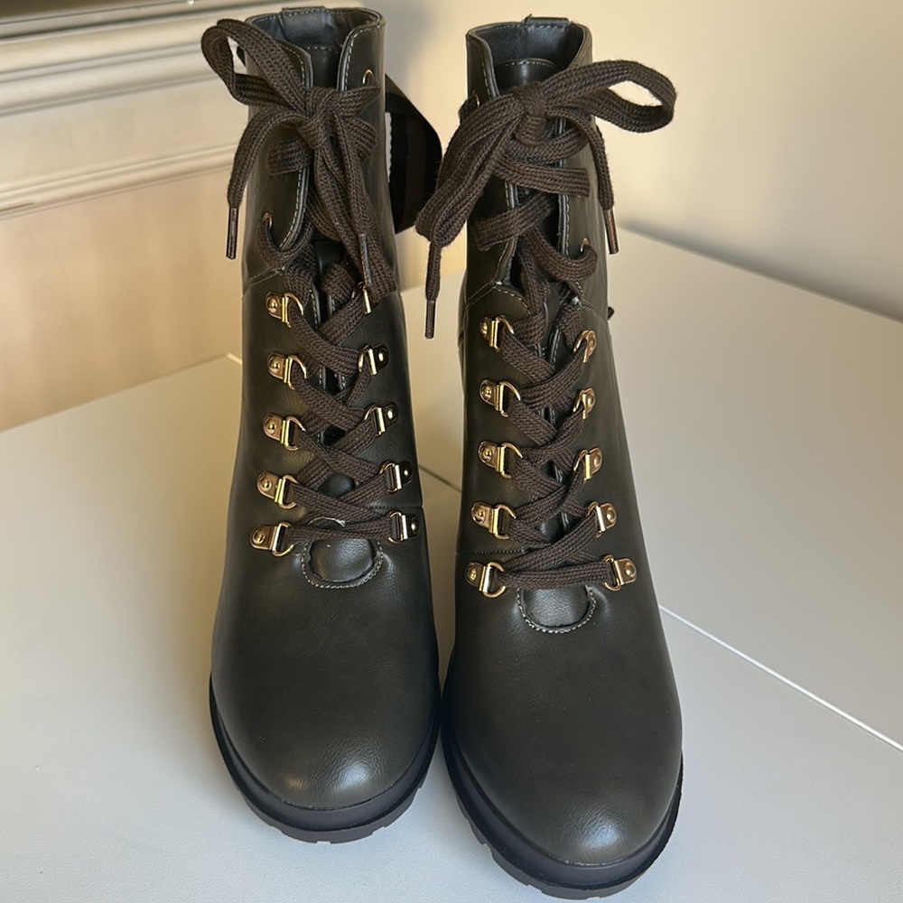 JustFab Ribonea Lace-Up Platform Booties - Picture 2 of 4